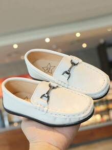 小女童金屬牌裝飾樂福鞋 - 白色 - 查看 3