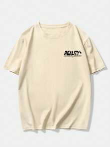 ROMWE MEN Street Life Camiseta Para Hombre Con Estampado De Mariposa - Caqui - Ver 2