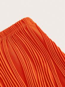 SHEIN ICON Twist Front Tube Top & Bodycon Skirt - Orange - View 3