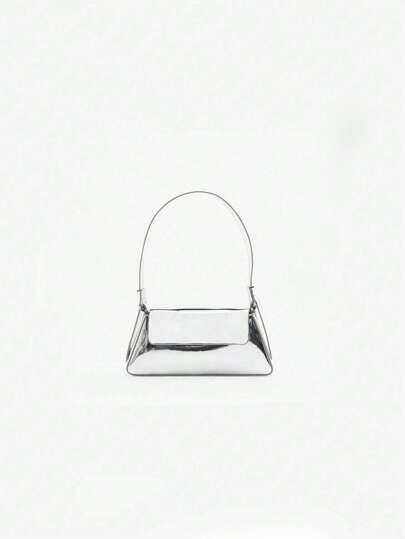 Minimalist Bag Medium Flap Metallic , Funky, Punk & Bag For Street Wear, Waterproof, Sandproof Transparent Bag, Beach Sports Picnic Snacks Clear Purse For Women