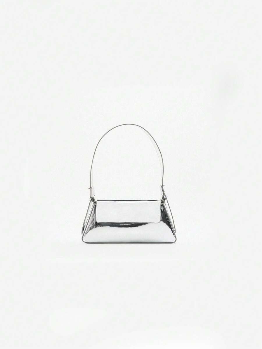 Minimalist Bag Medium Flap Metallic , Funky, Punk & Bag For Street Wear, Waterproof, Sandproof Transparent Bag, Beach Sports Picnic Snacks Clear Purse For Women