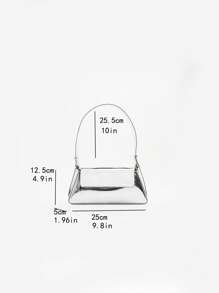 Minimalist Bag Medium Flap Metallic , Funky, Punk & Bag For Street Wear, Waterproof, Sandproof Transparent Bag, Beach Sports Picnic Snacks Clear Purse For Women