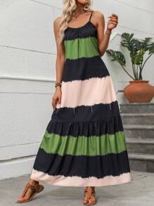 Breezaya Colourblock Ruffle Hem Cami Dress - Multicolor - View 2