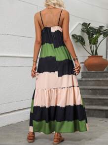 Breezaya Colourblock Ruffle Hem Cami Dress - Multicolor - View 3