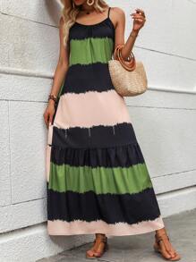 Breezaya Colourblock Ruffle Hem Cami Dress - Multicolor - View 4