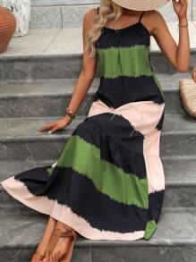 Breezaya Colourblock Ruffle Hem Cami Dress - Multicolor - View 6