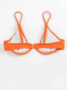 SHEIN Swim Summer Beach Solid Underwire Bikini Top, Bathing Suit