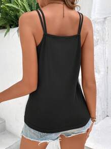 SHEIN LUNE Colorblock Notched Neck Top Graphic Tees Women Tops