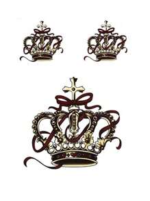 1張皇冠圖案紋身貼紙 - 彩色 - 查看 2