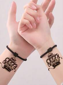 1張皇冠圖案紋身貼紙 - 彩色 - 查看 3