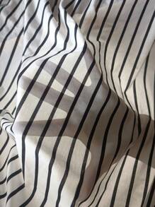 SHEIN LUNE Striped Print Tank Top - Black and White - View 6