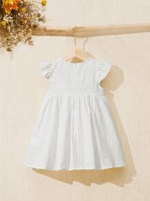 Cozy Pixies Baby Girl New Born Floral Print Ruffle Trim Smock Dress