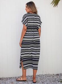 SHEIN LUNE Đầm Dây kéo Bộ lạc Boho - Nhiều màu - Xem 2