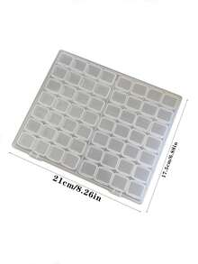1pc Plastic Jewelry Storage Box, Minimalist Clear Multi-grid Jewelry Box For Home - Clear - View 3