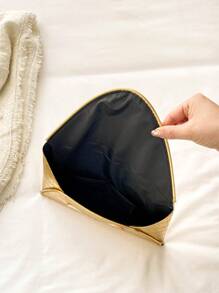 Luxury Dinner Bag, Evening Bag Glamorous, Elegant, Exquisite, Quiet Luxury Crocodile Embossed Envelope Bag Gold Metal Decor Funky Square Bag For Lady, Woman, For Party Girl, Bride Perfect for Party, Wedding, Prom, Dinner/Banquet, Dinner/Banquet, Best Gift For Women Mom Teacher Friend Bridesmaid - Gold - View 8