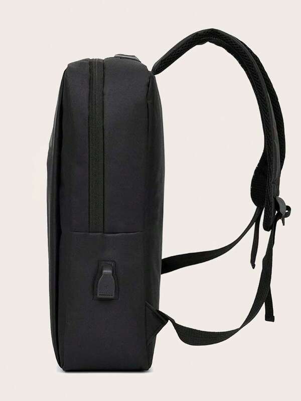 Medium Classic Backpack Black Minimalist For Work, Multiple Pockets