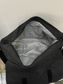 High-capacity Messenger Bag Black Flap Casual - Black - View 4