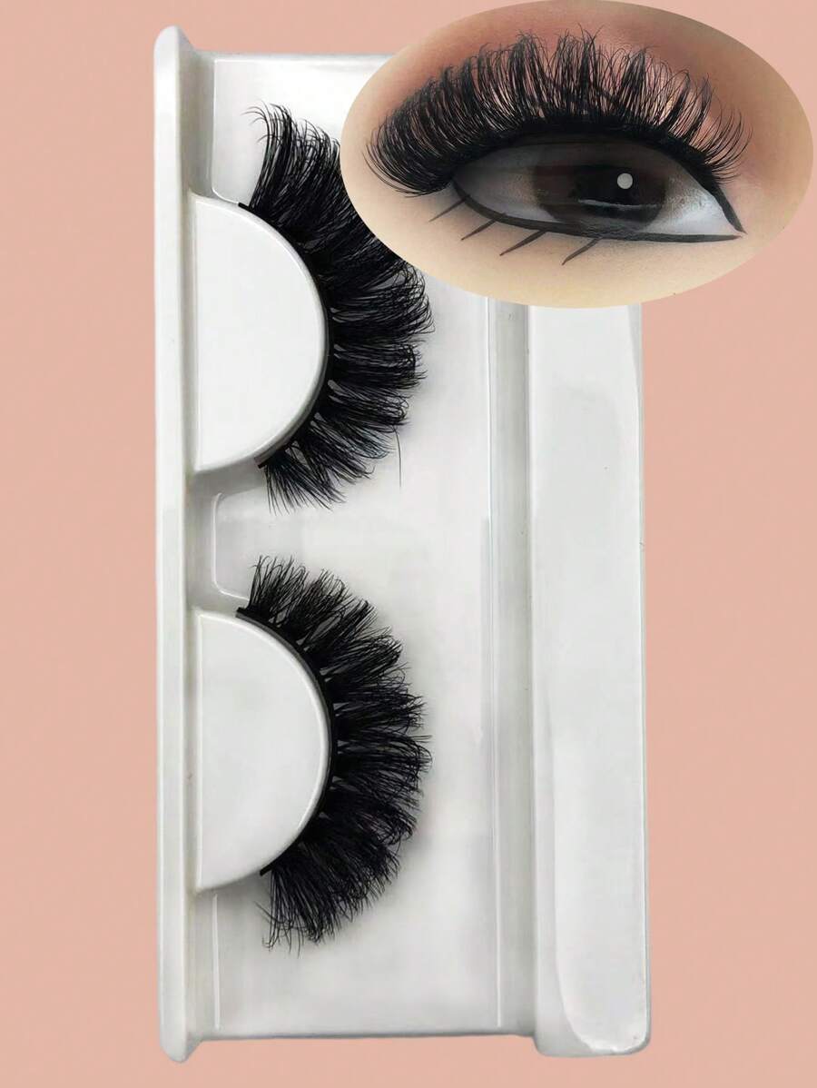 1對豐盈假睫毛 - 黑色 - 查看 1
