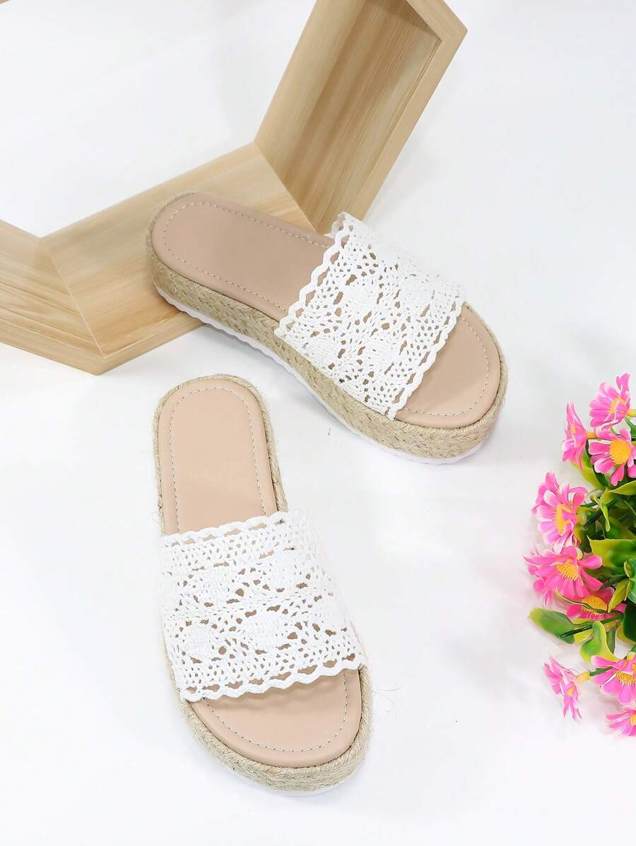 Kids Hollow Out Slippers - White - View 1