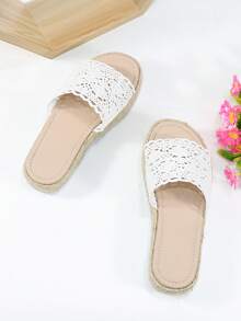 Kids Hollow Out Slippers - White - View 3