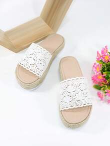 Kids Hollow Out Slippers - White - View 4