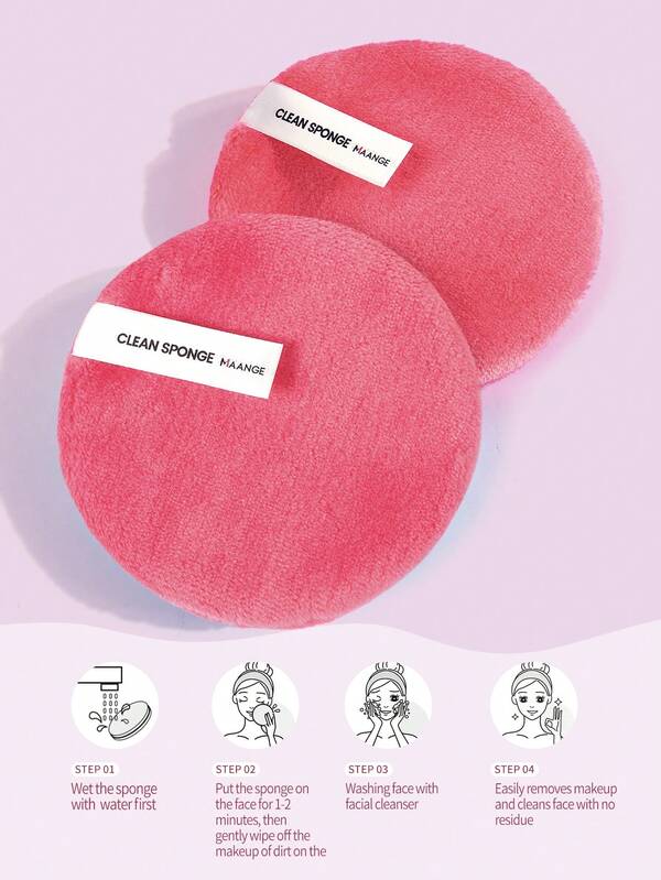 2pcs Facial Makeup Remover Puff SHEIN USA