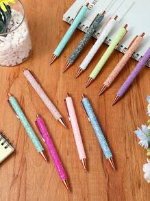 3入組隨機亮片裝飾圓珠筆圓珠筆適用於學生 - 彩色 - 查看 2