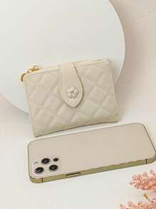 MINGYOU Fashionable Women Buckle Short Soft PU Leather Wallet. Mini Zipper Coin Wallet With Multiple Functions Cardholder Student Wallet For Women Wallet Purse Wallet Small Wallet - Apricot - View 4