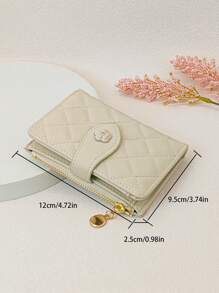 MINGYOU Fashionable Women Buckle Short Soft PU Leather Wallet. Mini Zipper Coin Wallet With Multiple Functions Cardholder Student Wallet For Women Wallet Purse Wallet Small Wallet - Apricot - View 6
