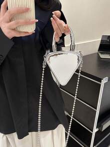 Mini Novelty Bag Triangle Design Metallic PU Funky