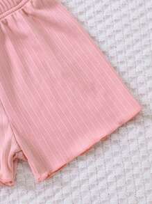 SHEIN Đồ dưới đáy Bé Nơ Bướm Xù nhỏ Gân đan màu trơn - Nhiều màu - Xem 7