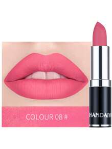 HANDAIYAN Rouge à lèvres mat hydratant, rouge à lèvres velours pour les festivals de musique, les fêtes, les voyages en extérieur, portable, contenu net 3,5 g, convient pour la rentrée scolaire, Halloween, Noël, produits de maquillage, peinture de visage, cosmétiques, convient aux femmes, hiver/printemps, convient pour les cadeaux d'anniversaire, la Saint-Valentin, les fêtes de carnaval, meilleur choix de couleur pour la mode Y2K - Rose bonbon - Voir 3