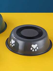 1 cái bát bằng thép không gỉ mô hình chân thú cưng - Xám - Xem 2