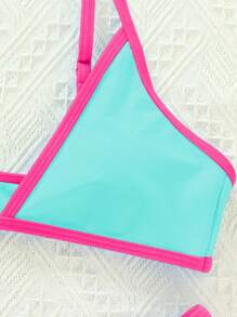 撞色滾邊三角杯比基尼上衣 - 薄荷綠 - 查看 4