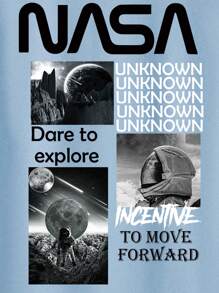 Manfinity EMRG Áo thun & Áo lót Nam Con số Lá thư Giải trí - Màu xanh nhạt - Xem 6