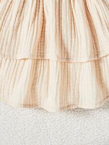 Recién nacido Bebé Vestido ribete con fruncido con diadema - Albaricoque - Ver 6