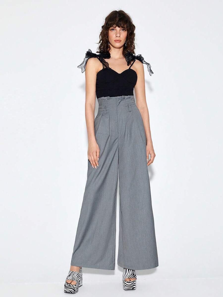 Chiara 肩部打結吊帶上衣和闊腿褲 - 彩色 - 查看 1