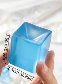 1pc Cube Design Pinch Toy - Blue - View 3