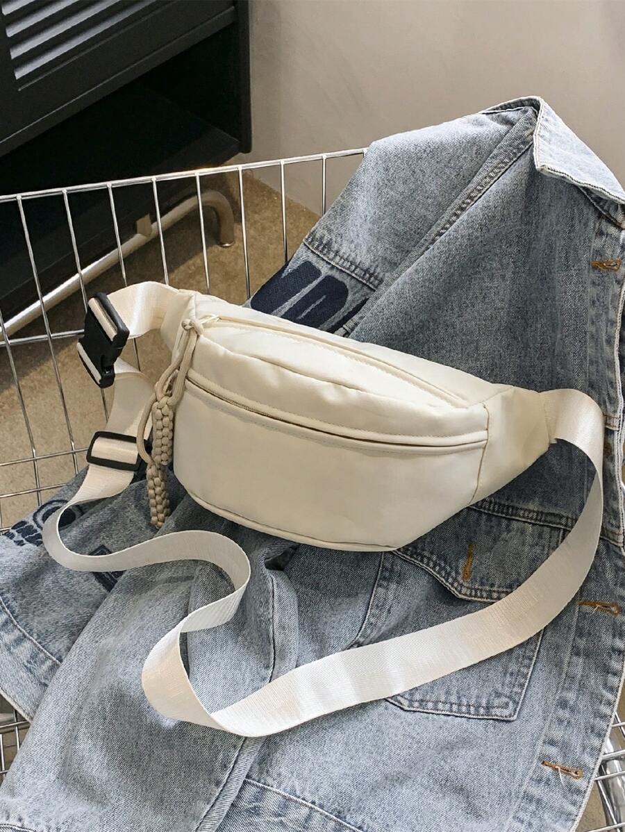 Túi thắt lưng tối giản màu be thông thường - Màu be - Xem 1