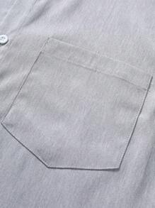 Manfinity Homme Uomo Camicia con bottone frontale con toppa tasca senza maglietta