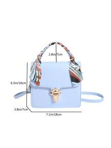 Khăn Trang Trí Túi Vuông Nắp Thời Trang Màu Xanh - Màu xanh nhạt - Xem 2