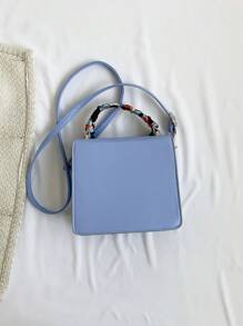 Khăn Trang Trí Túi Vuông Nắp Thời Trang Màu Xanh - Màu xanh nhạt - Xem 7