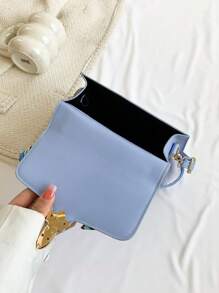 Khăn Trang Trí Túi Vuông Nắp Thời Trang Màu Xanh - Màu xanh nhạt - Xem 8