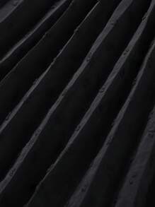 SHEIN 小女童紙袋腰百褶半身裙 - 黑色 - 查看 4