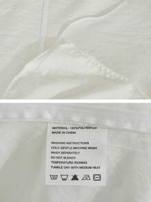 三件套白色床上用品，波西米亚农舍风格，纯色荷叶边被套套装，柔软透气轻盈的超细纤维被套，男女通用，1 个带拉链的被套，2 个枕套（不含被芯、床笠和床单） - 白色 - 查看 5