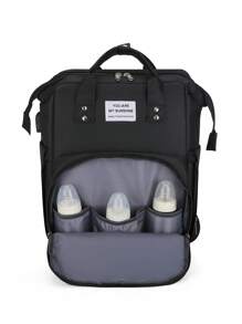 Bebé Bolsa de pañales multifunción poliéster con plegable cuna para exterior - Negro - Ver 2