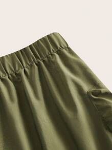 SHEIN EZwear Falda cargo con bolsillo con solapa bajo con cordón