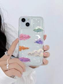 雲朵圖案透明手機殼 - 彩色 - 查看 1