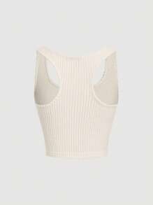SHEIN MOD Solid Ribbed Knit Tank Top