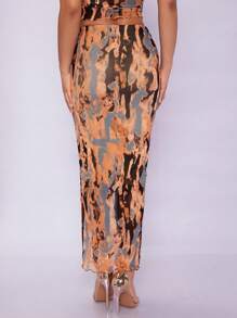 SHEIN BAE 紮染鉛筆裙 - 彩色 - 查看 3